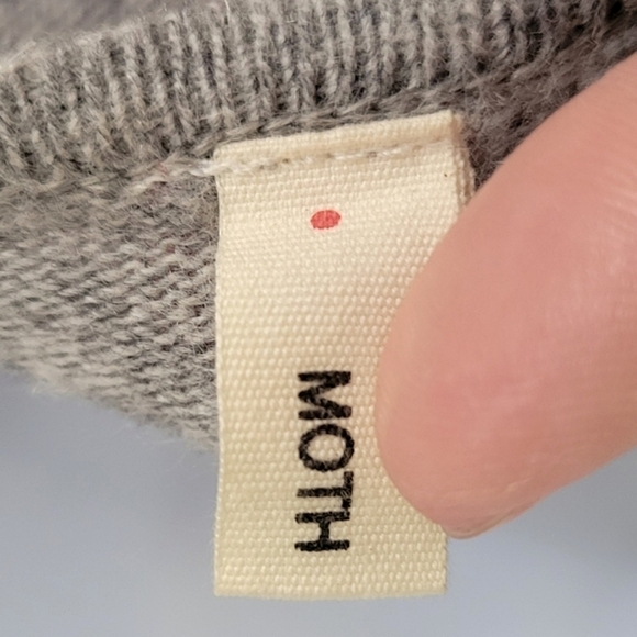 Anthropologie Moth gray zip up cinched waist lightweight sweater small - Picture 9 of 16